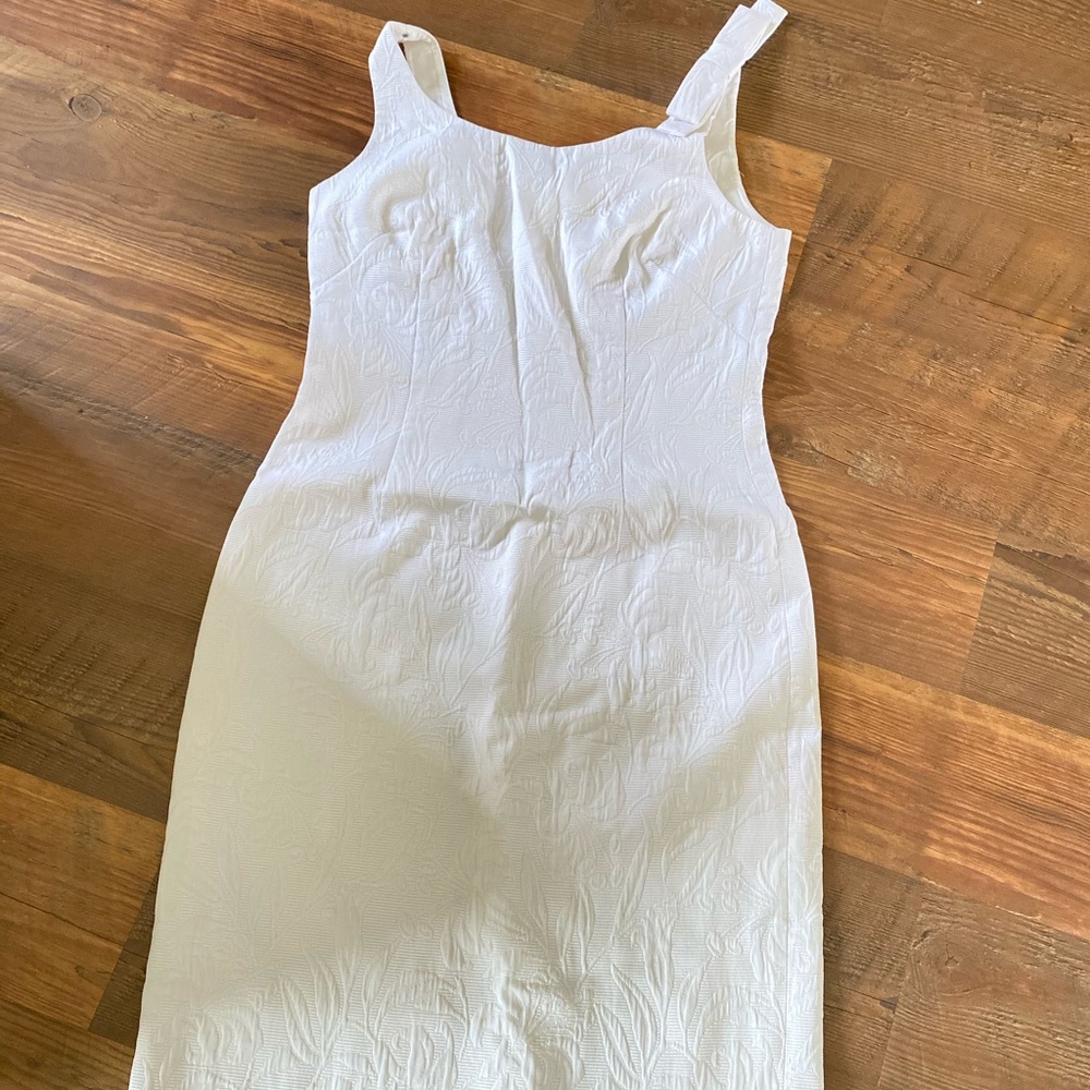Talbots WHITE BOW DETAIL SHIFT DRESS - Picture 5 of 13